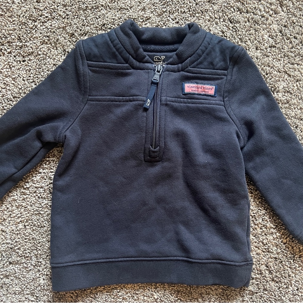 Vineyard Vines Kids Navy Blue Half-Zip Sweatshirt